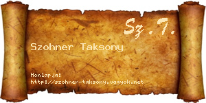 Szohner Taksony névjegykártya